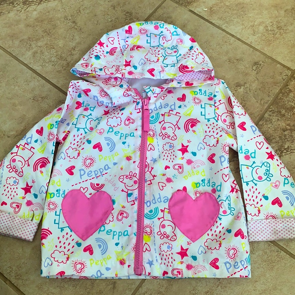 🎉10 for $10🎉peppa pig rain jacket /raincoat /lightweight jacket size 2T